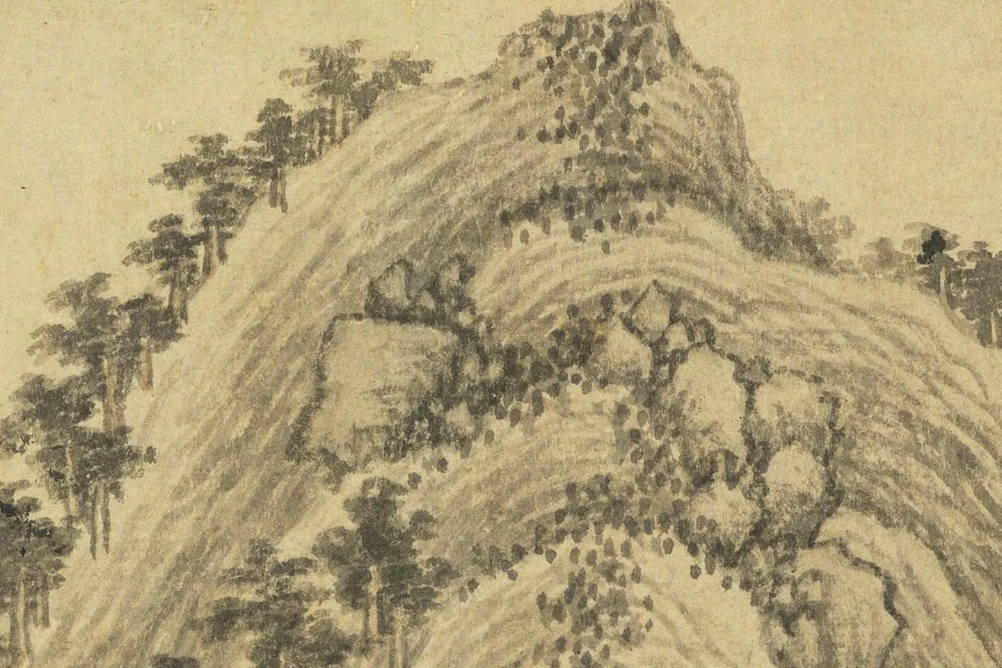 马琬水墨山水画《春山清霁图》高清大图局部 (11)