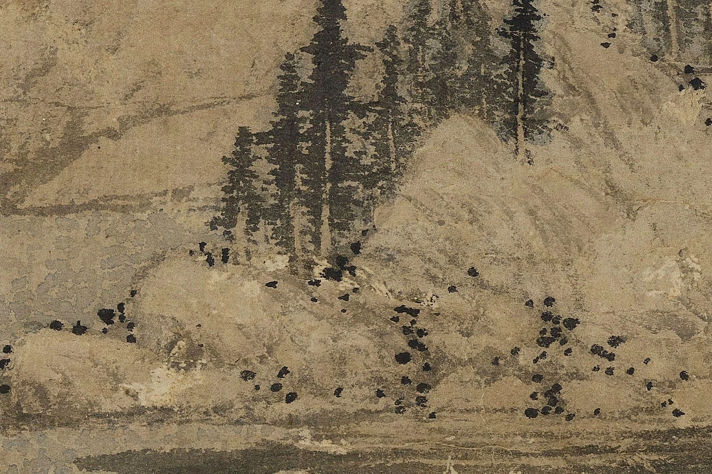 赵雍山水画《采菱图》高清大图局部 (7)