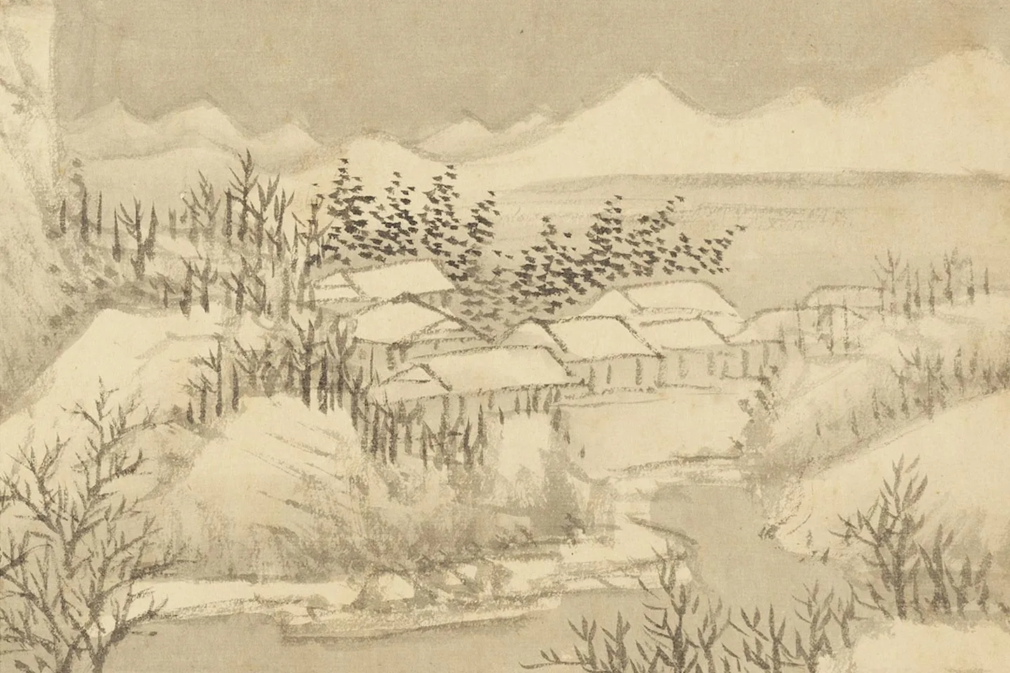 王翚雪景山水《仿李成雪图》局部 (1)