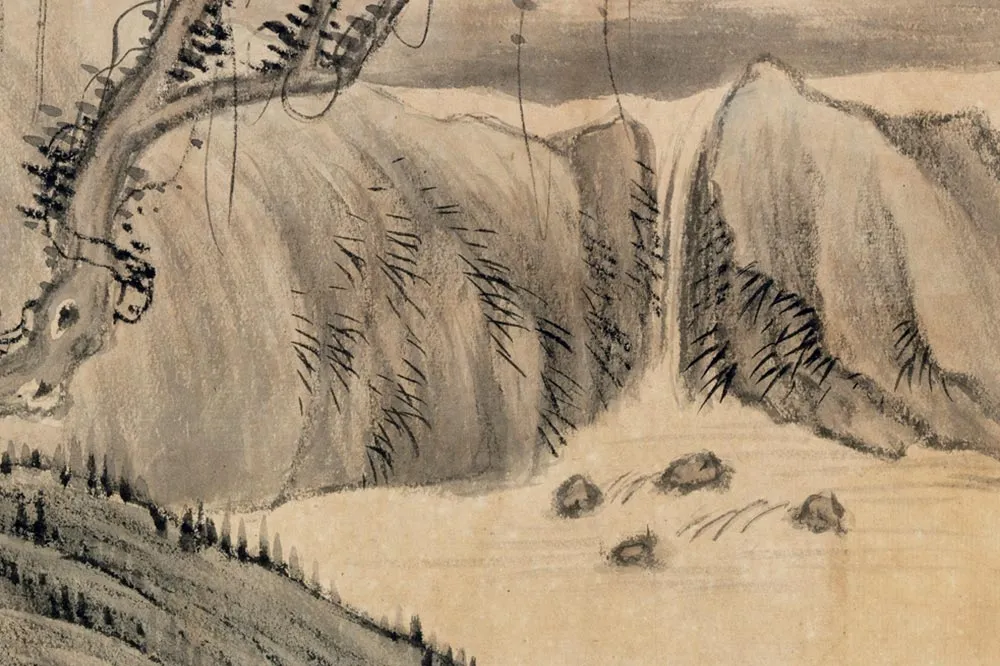 吴大澂山水二帧轴局部 (3)