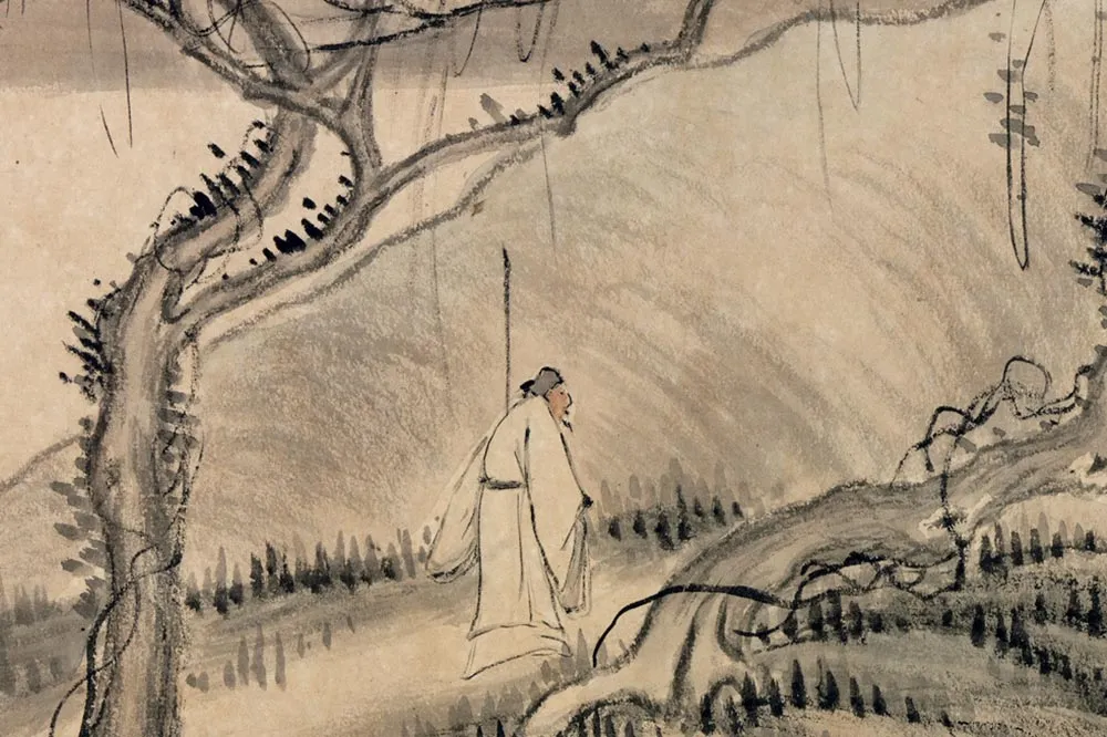 吴大澂山水二帧轴局部 (4)