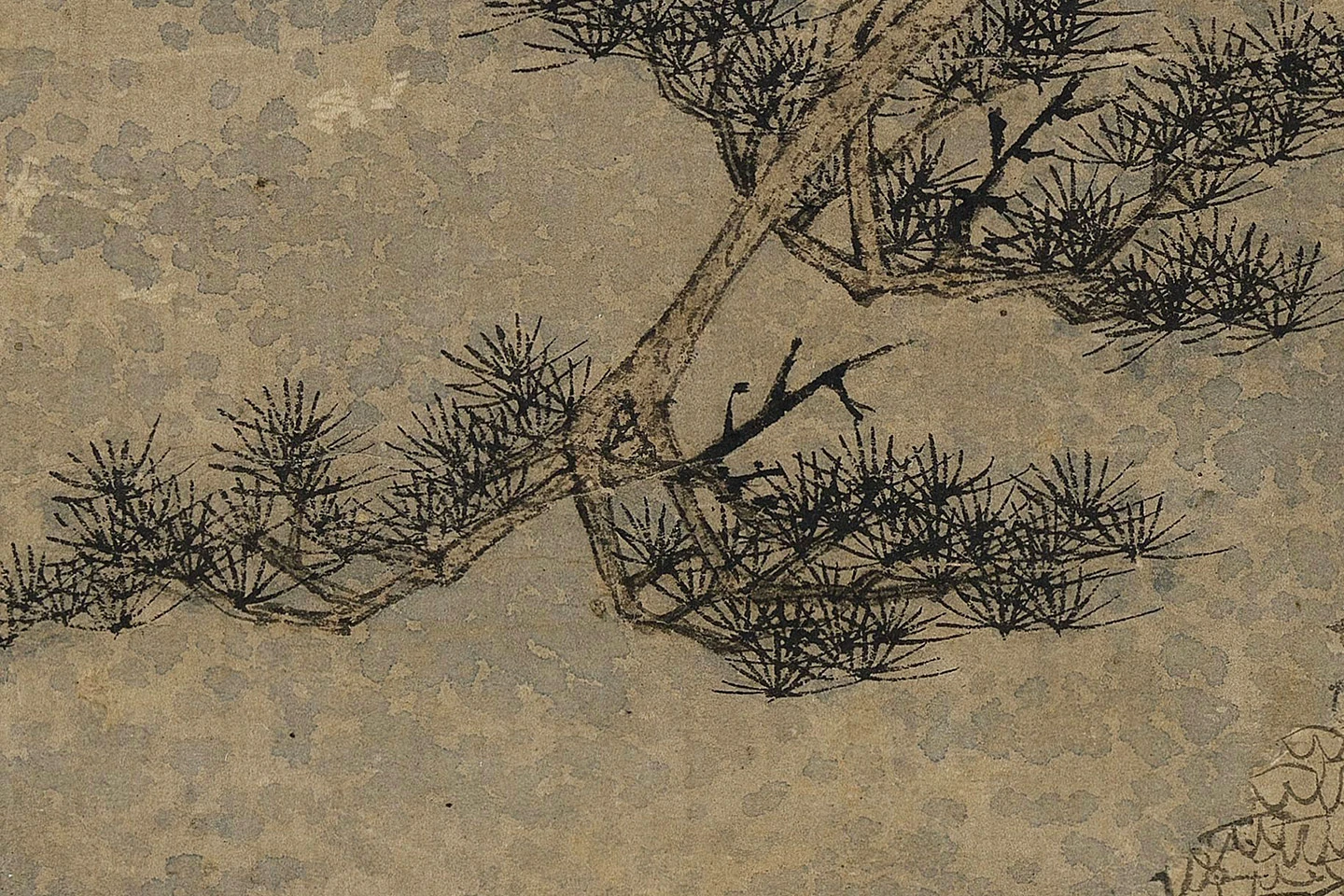 赵雍山水画《采菱图》高清大图局部 (4)