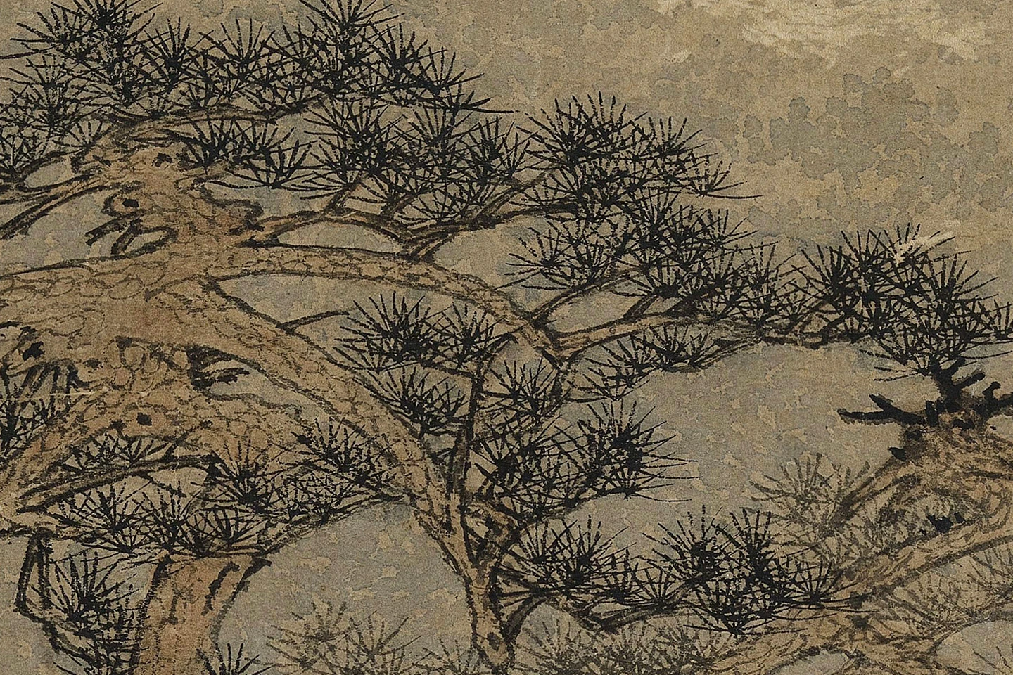 赵雍山水画《采菱图》高清大图局部 (5)