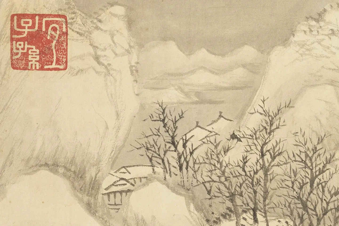 王翚雪景山水《仿李成雪图》局部 (4)