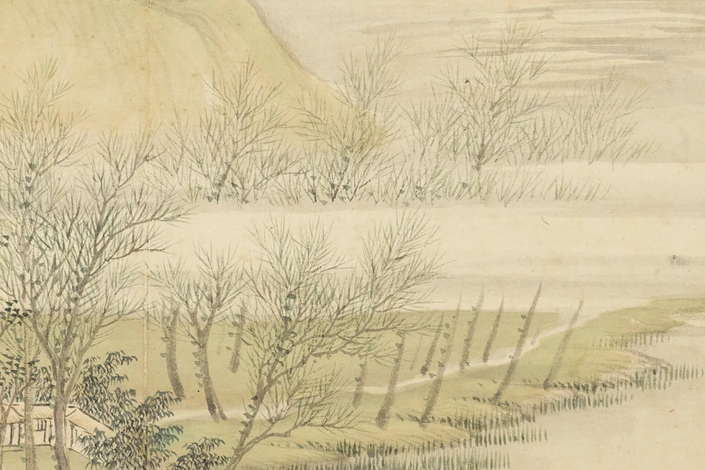 王翚春景山水《仿惠崇早春图》局部 (2)