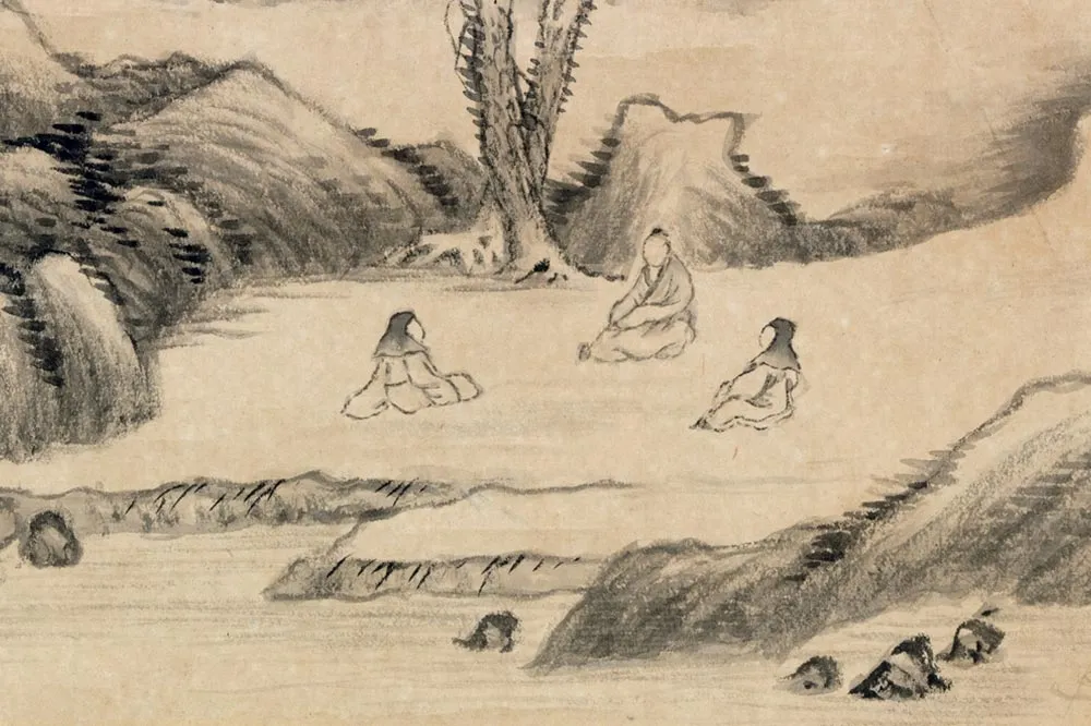 吴大澂山水二帧轴局部 (7)