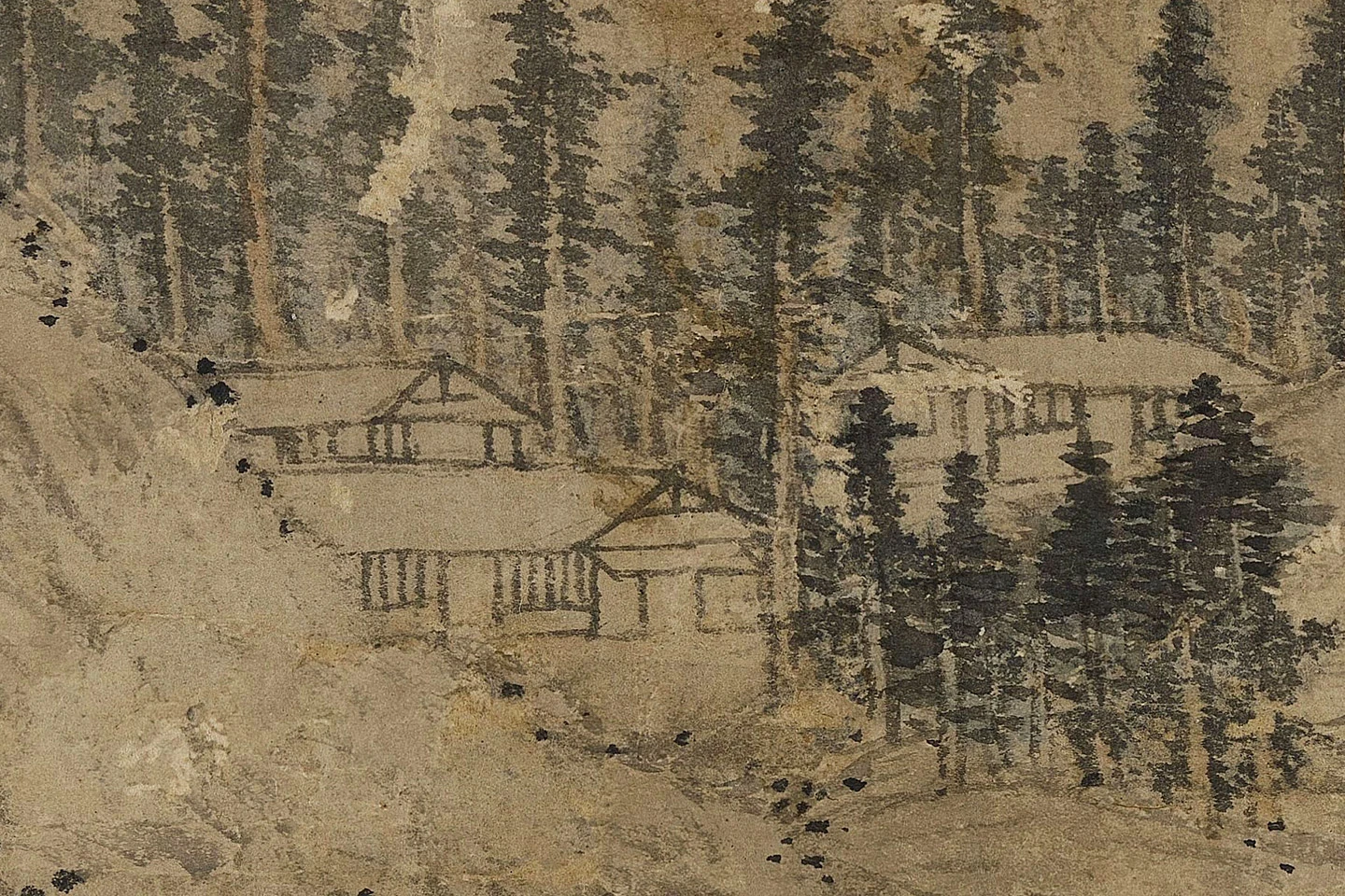 赵雍山水画《采菱图》高清大图局部 (6)