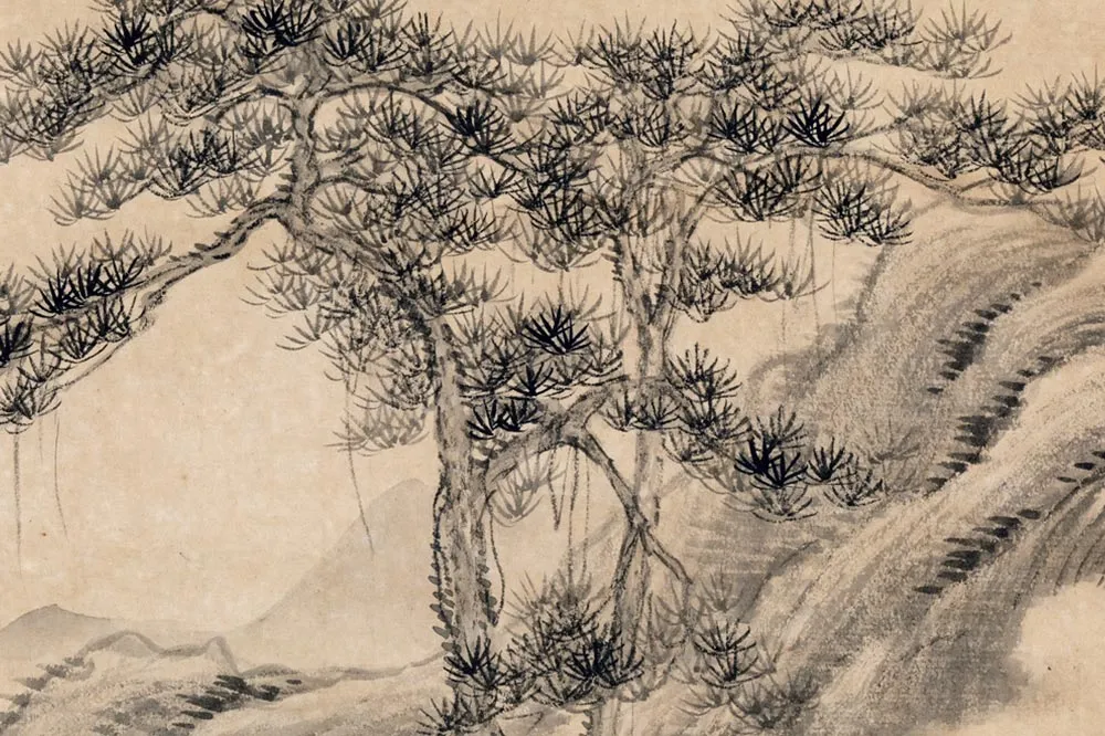 吴大澂山水二帧轴局部 (6)