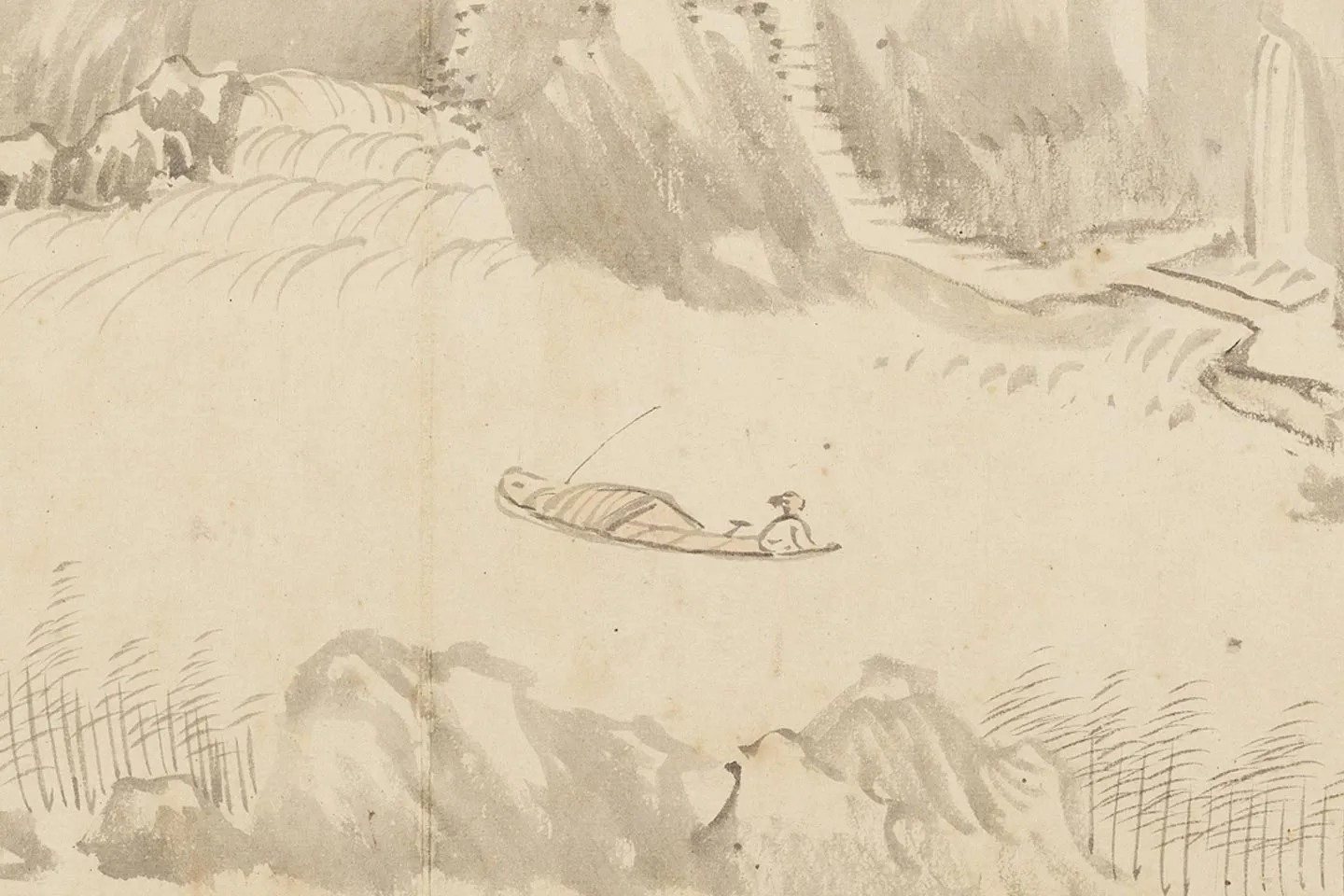 王翚《仿唐寅山水》局部 (1)