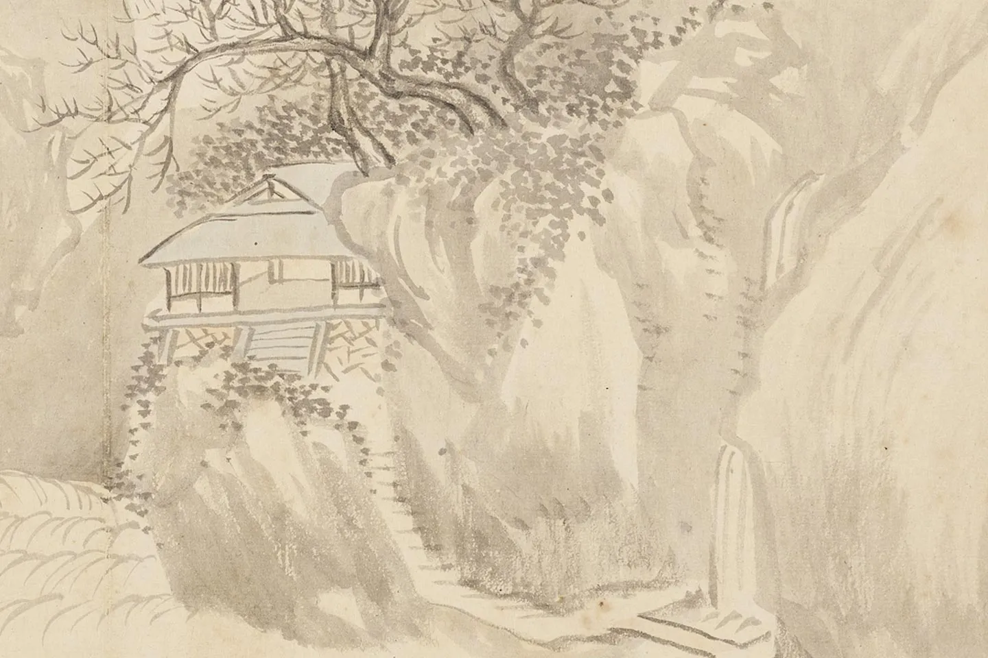 王翚《仿唐寅山水》局部 (2)