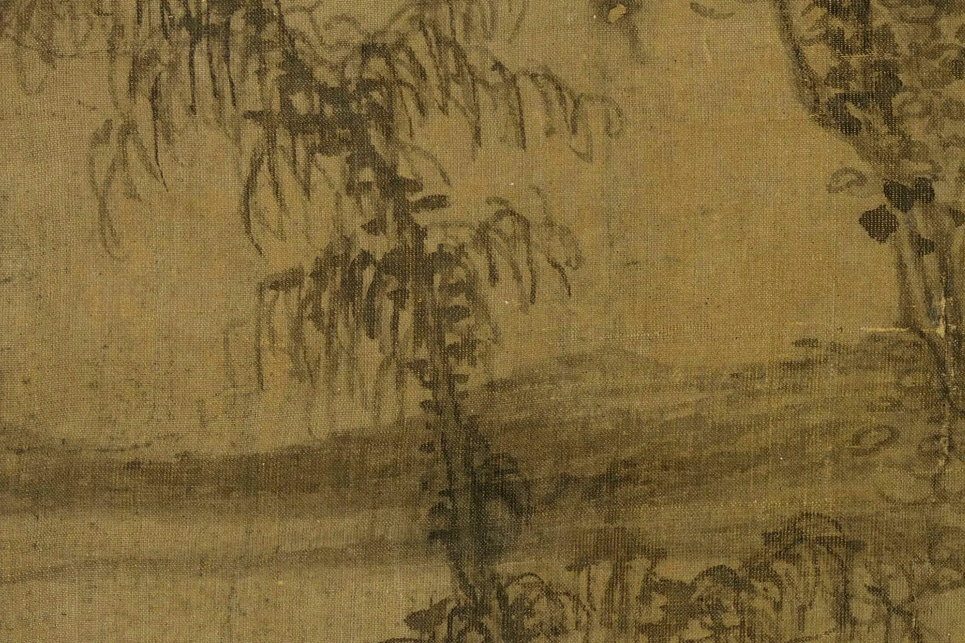 倪瓒山水《松林亭子》高清大图局部 (4)