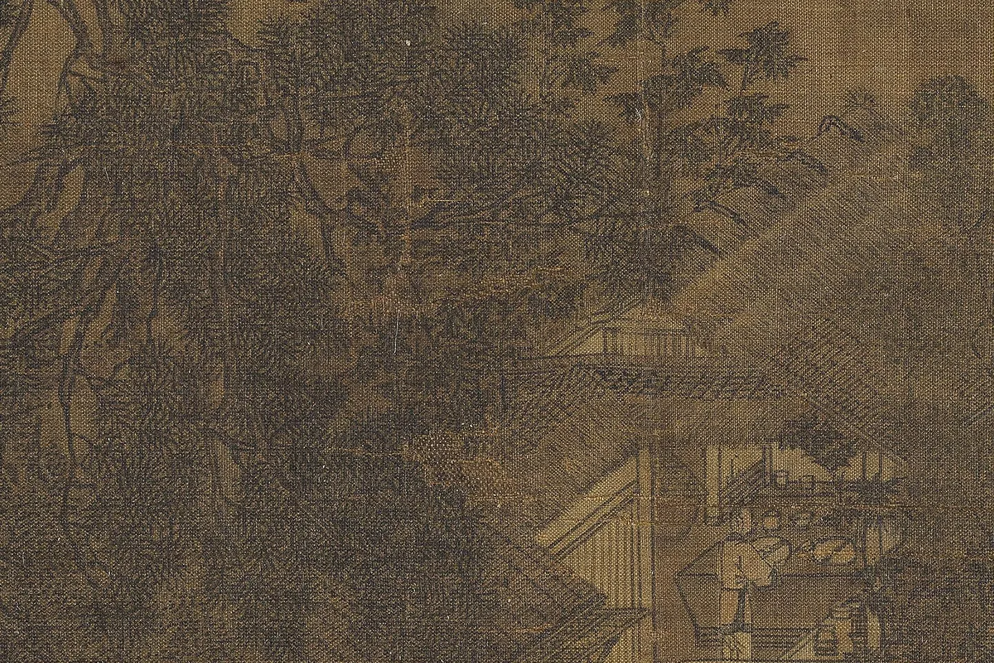 李嵩《松坞延宾图》团扇页高清局部 (2)