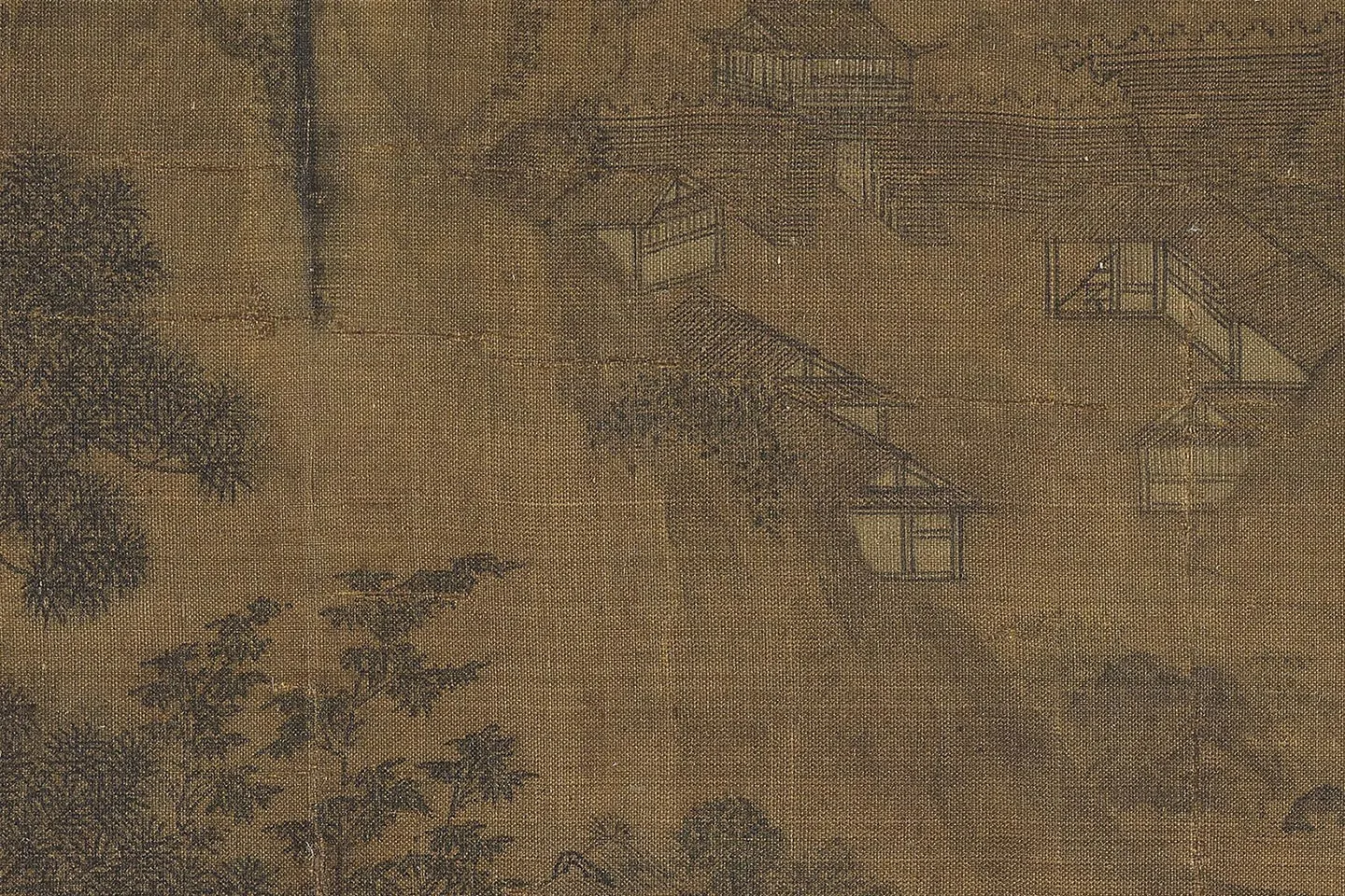 李嵩《松坞延宾图》团扇页高清局部 (3)