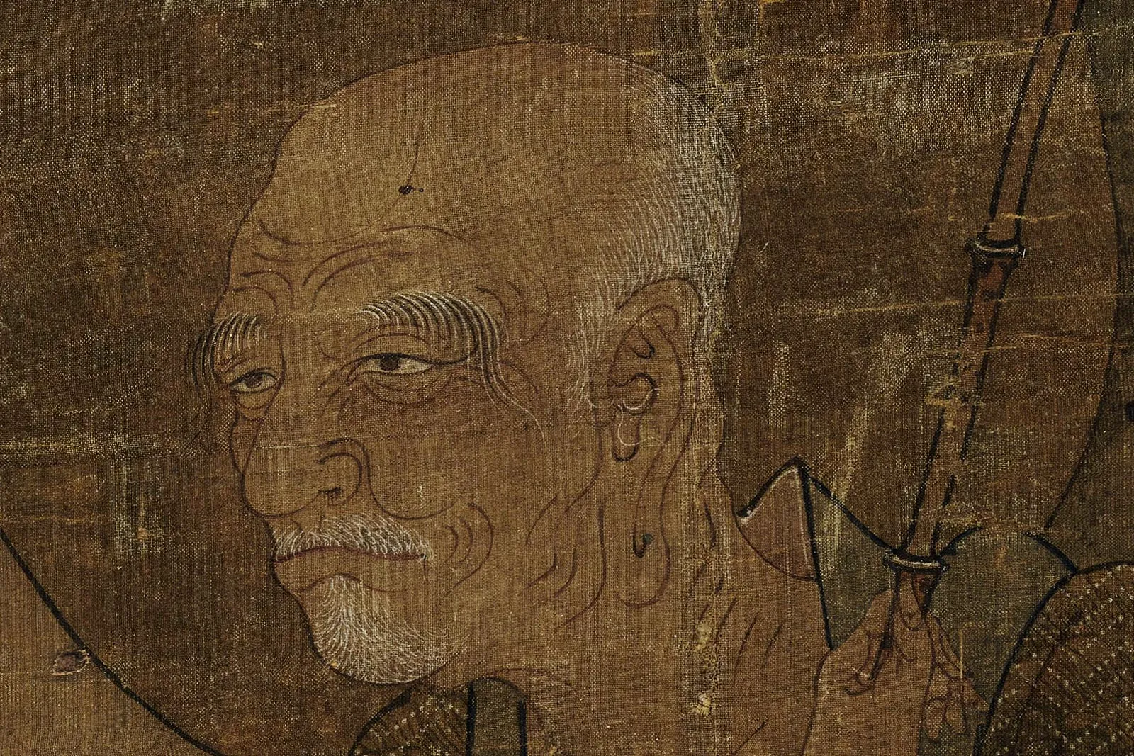 李嵩画罗汉轴高清大图局部 (1)