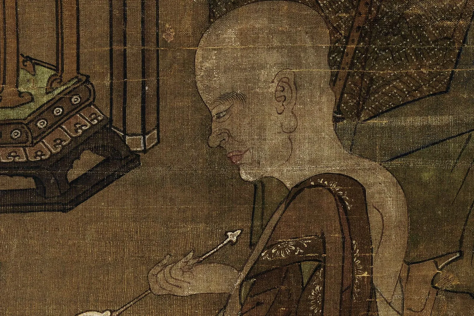 李嵩画罗汉轴高清大图局部 (3)