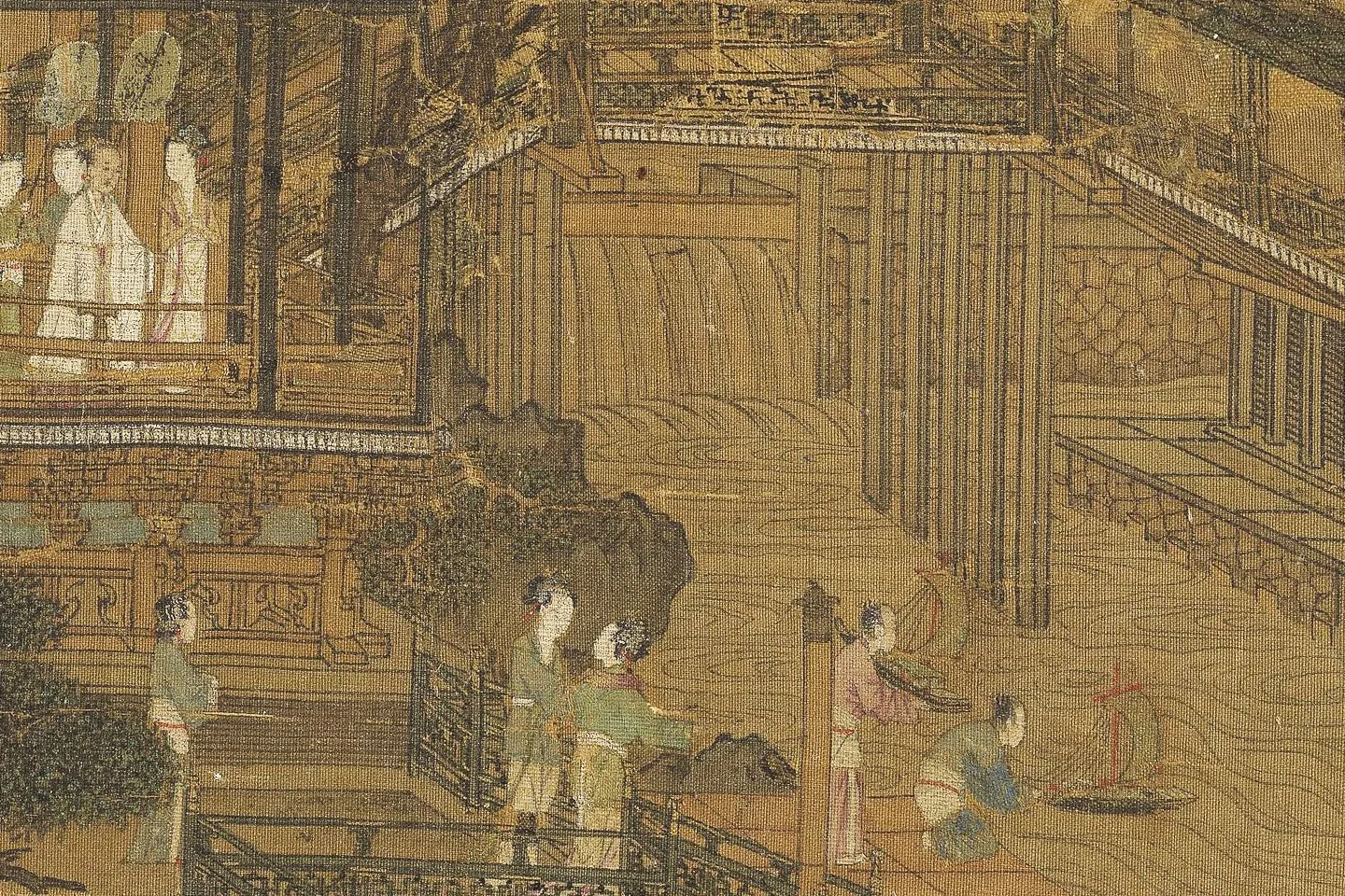 宋李嵩水殿招凉局部 (1)