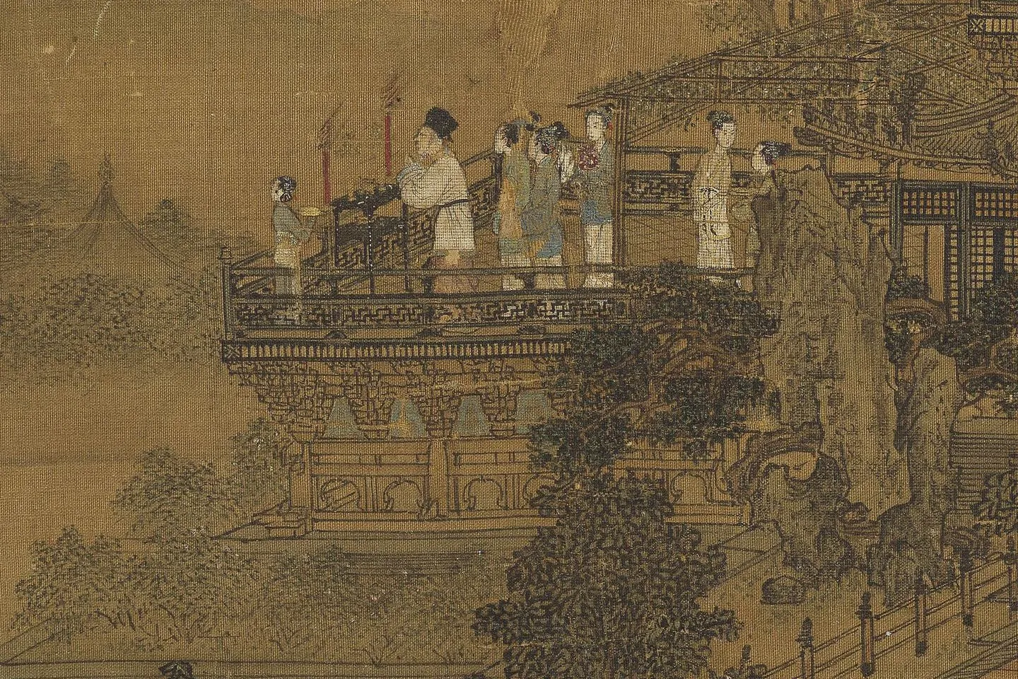 宋李嵩焚香祝圣局部 (1)