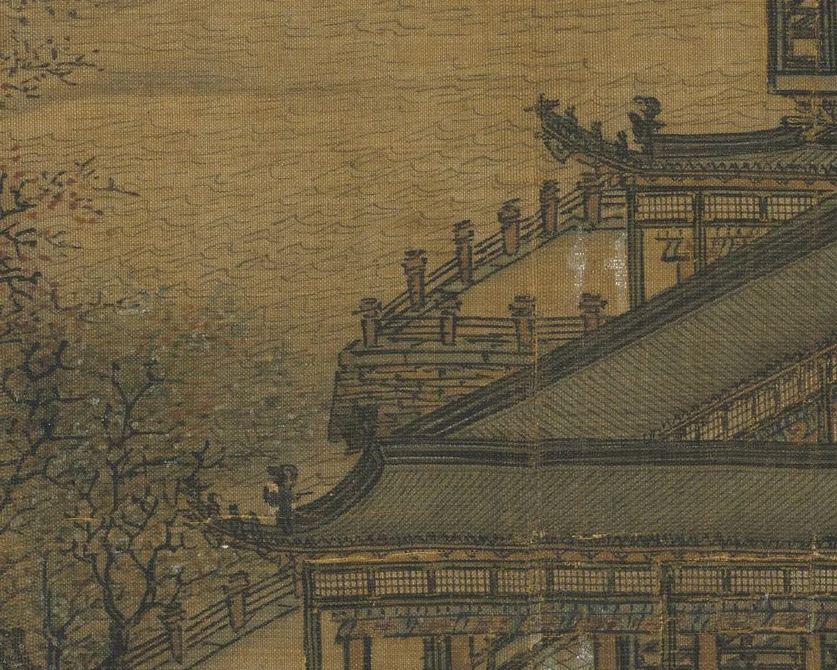 李嵩月夜看潮图高清局部 (3)