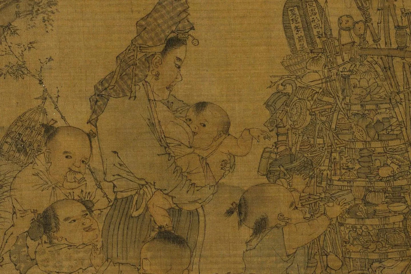 李嵩市担婴戏图高清大图局部 (1)