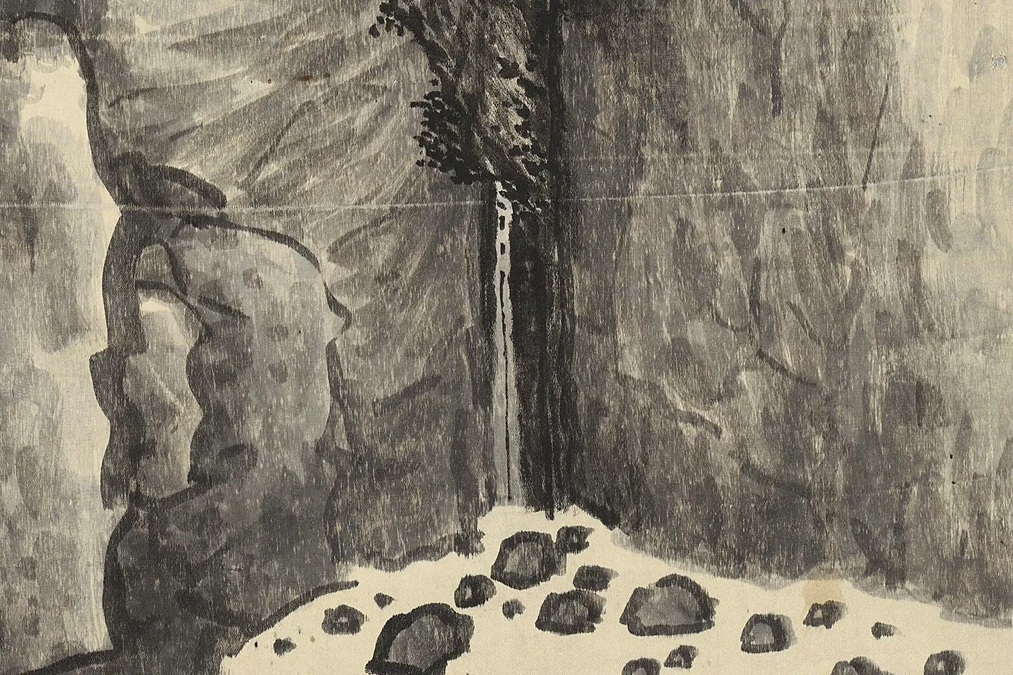 龚贤山水画《群峰石潭图》局部 (4)