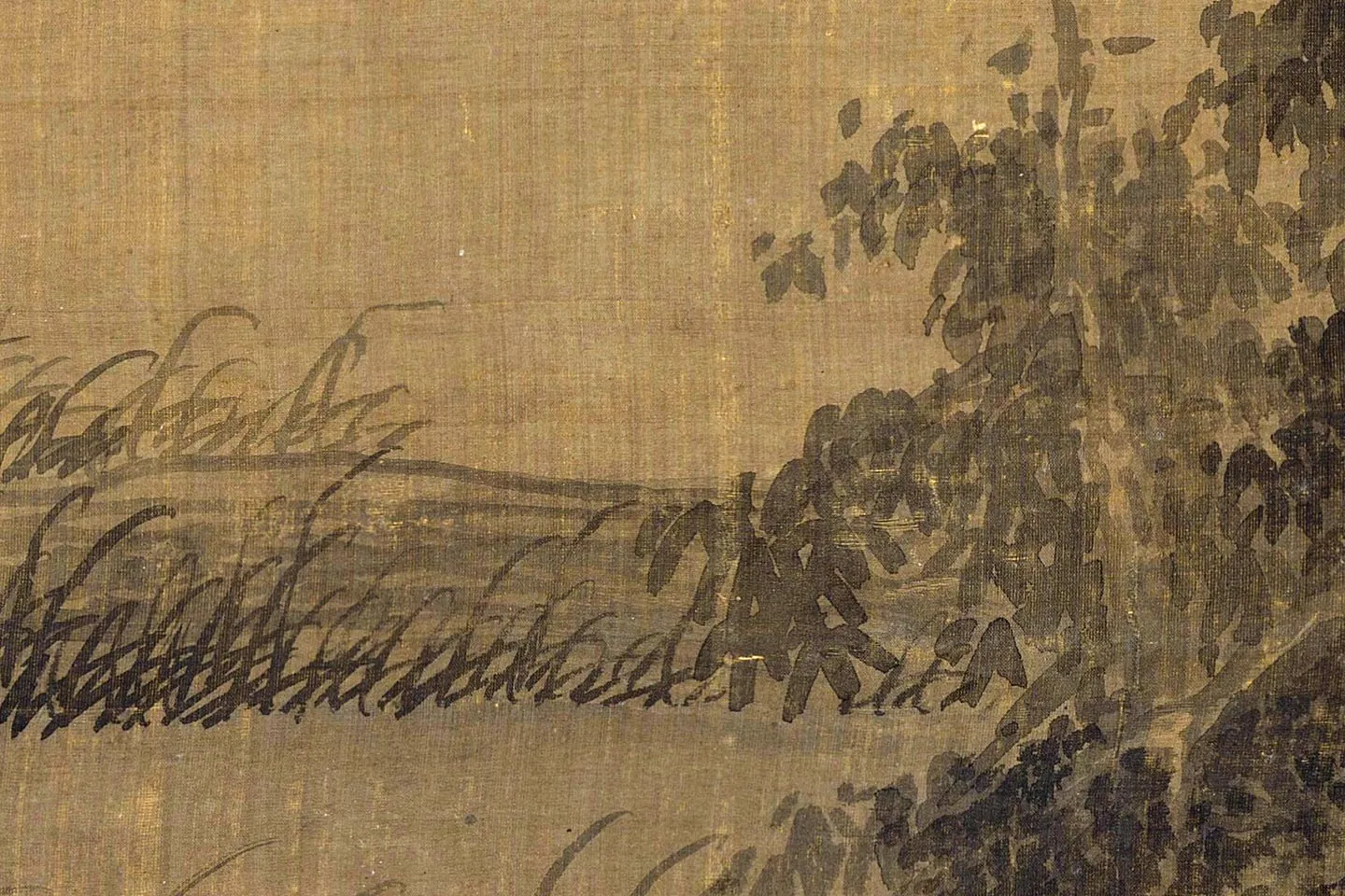 元吴镇渔父图轴局部 (5)