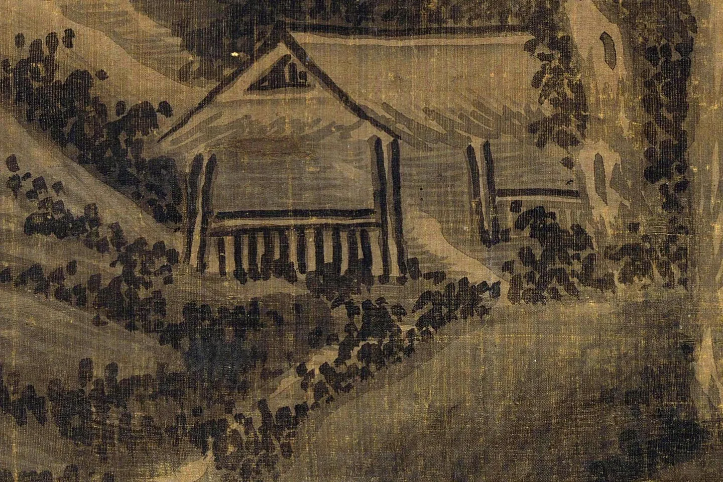 元吴镇渔父图轴局部 (7)