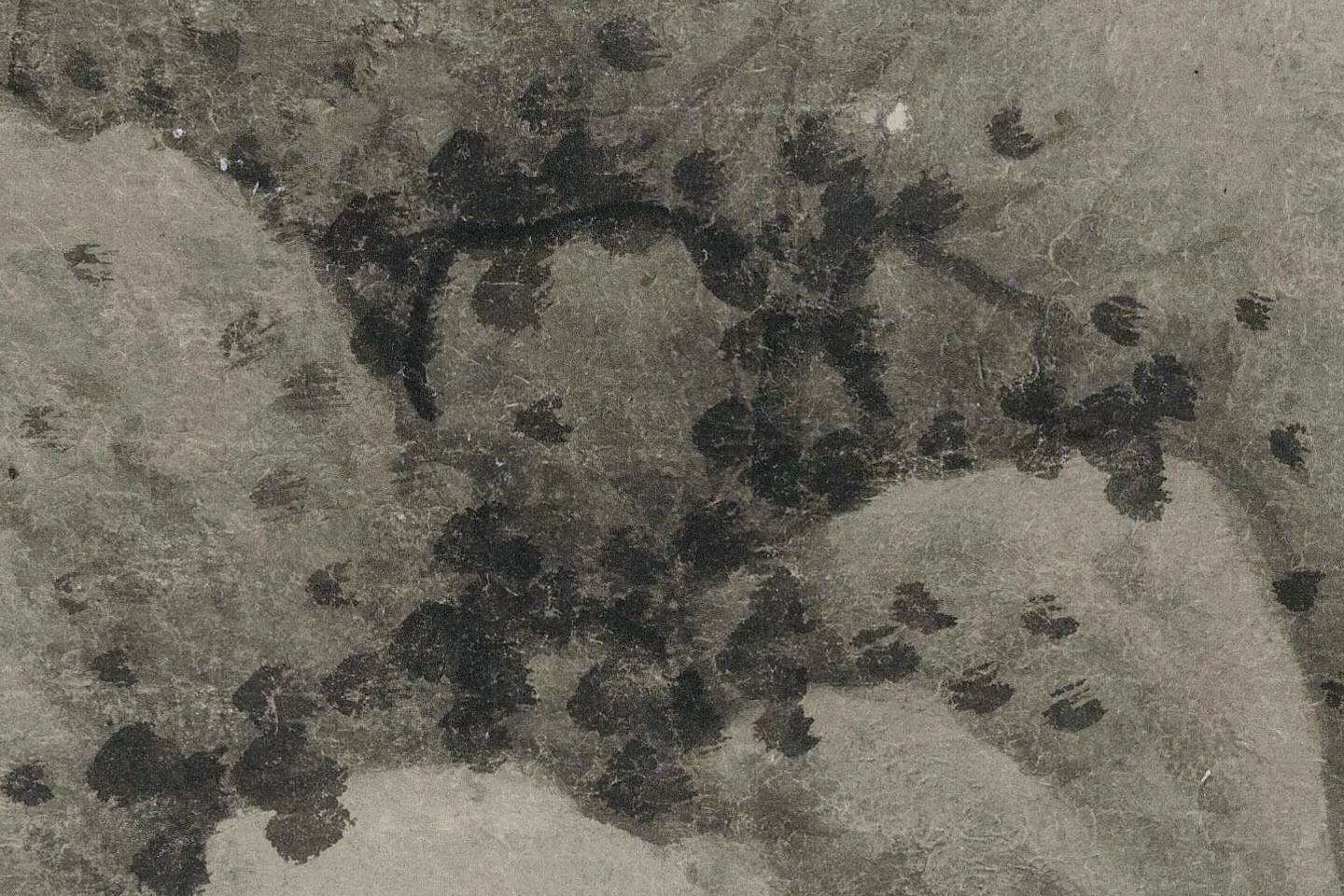 龚贤水墨山水画《溪山隐居图》高清局部图 (3)