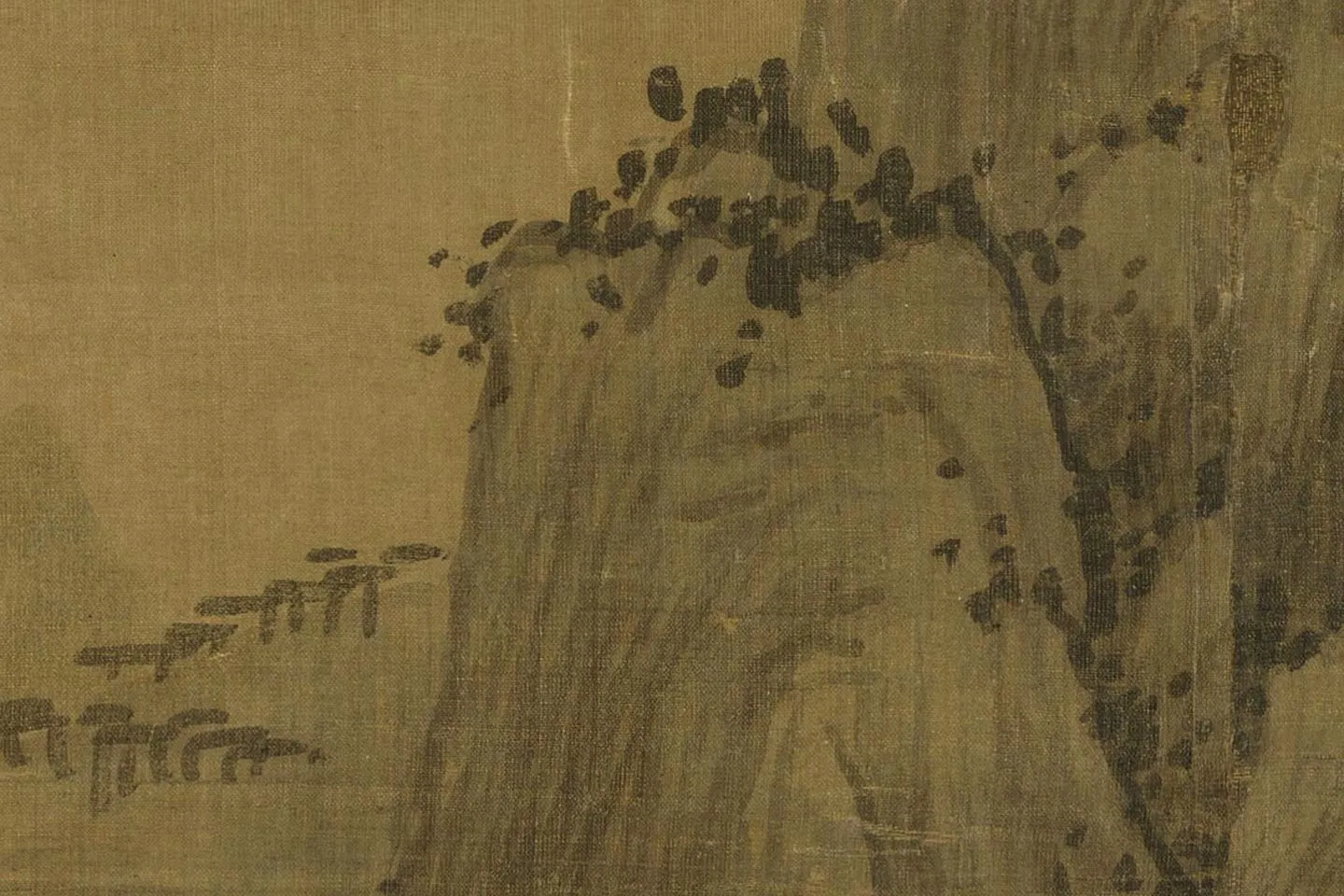 吴镇山水画《清江春晓图》局部 (1)