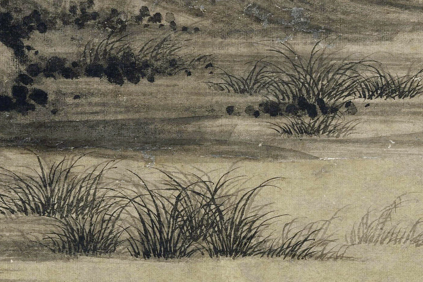 吴镇山水画《洞庭渔隐图》局部 (1)