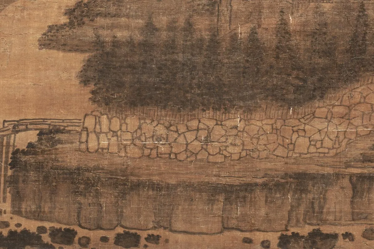 清龚贤《春山如沐图》局部-3