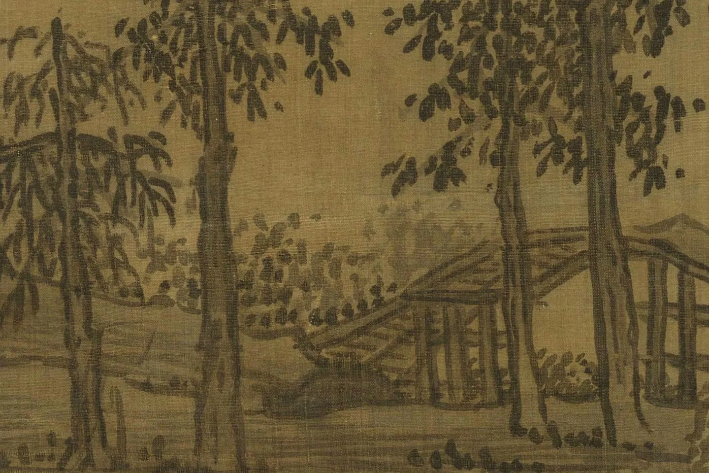 吴镇山水画《清江春晓图》局部 (9)