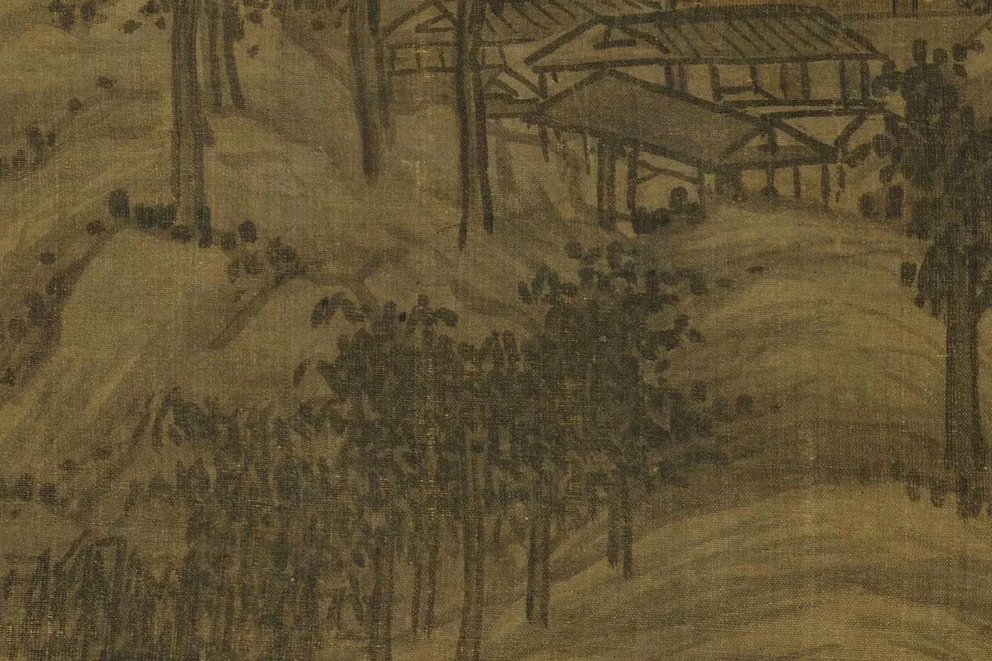 吴镇山水画《清江春晓图》局部 (8)