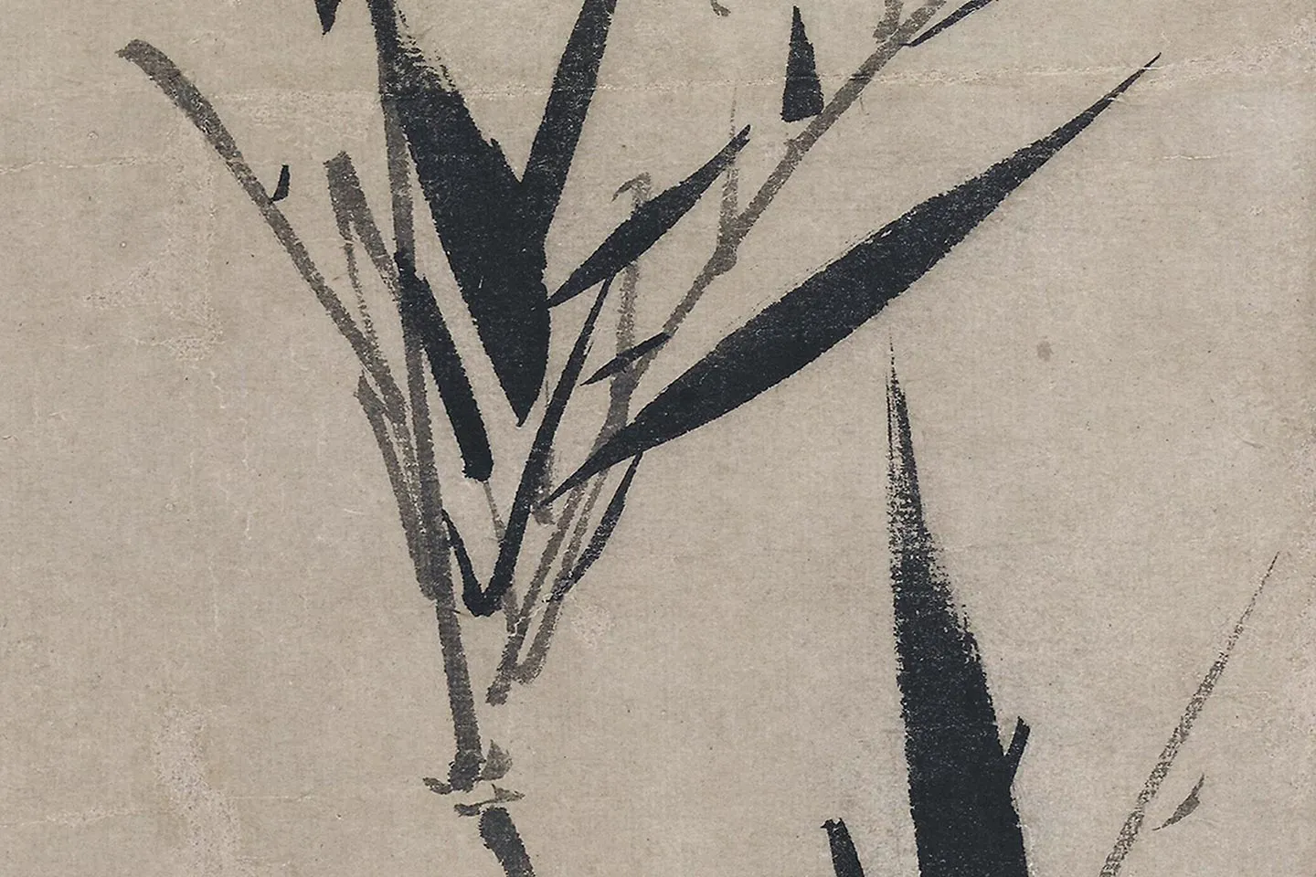 传吴镇水墨竹《风竹图》 (3)