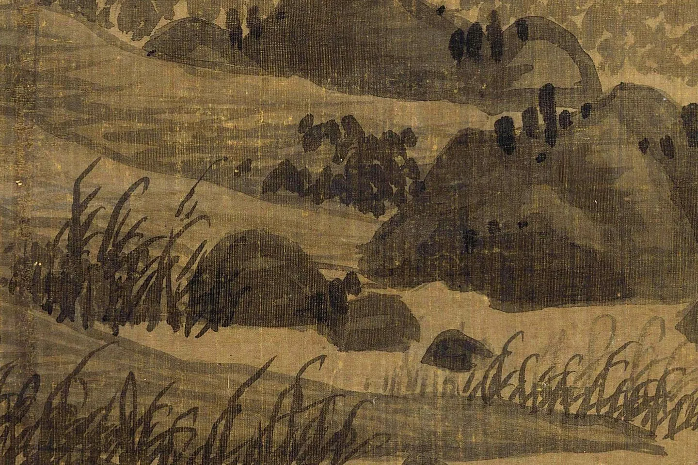 元吴镇渔父图轴局部 (8)