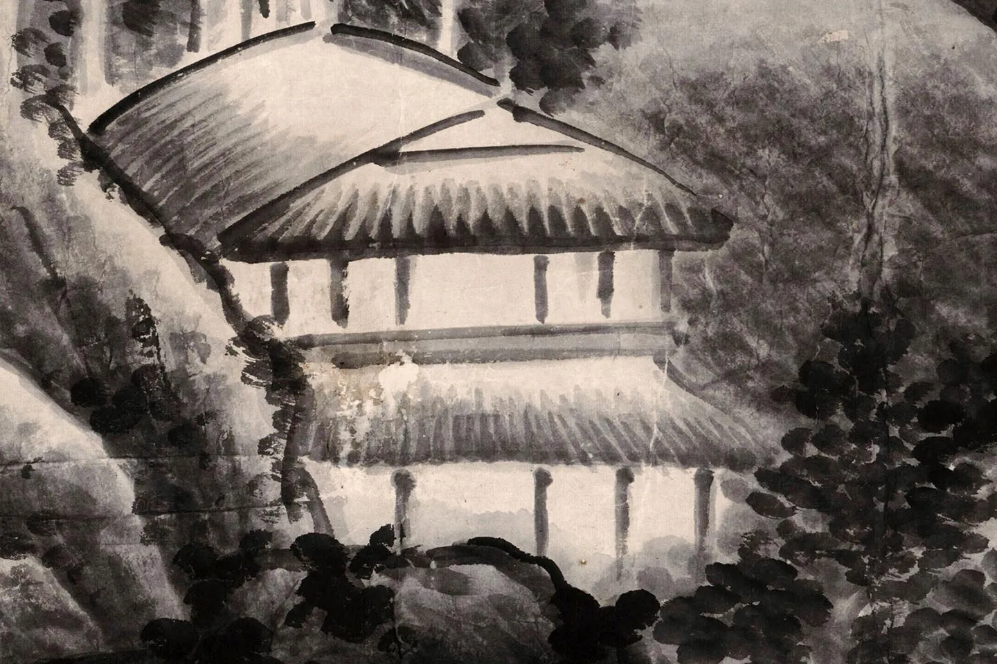 龚贤《松林书屋图》高清局部图 (3)