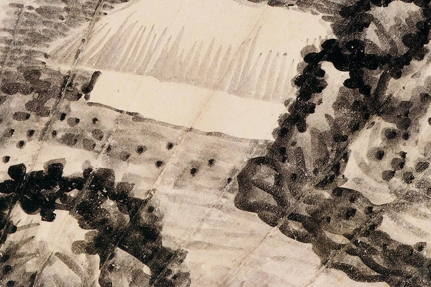 清龚贤山水扇面《幽涧深林图》局部 (3)