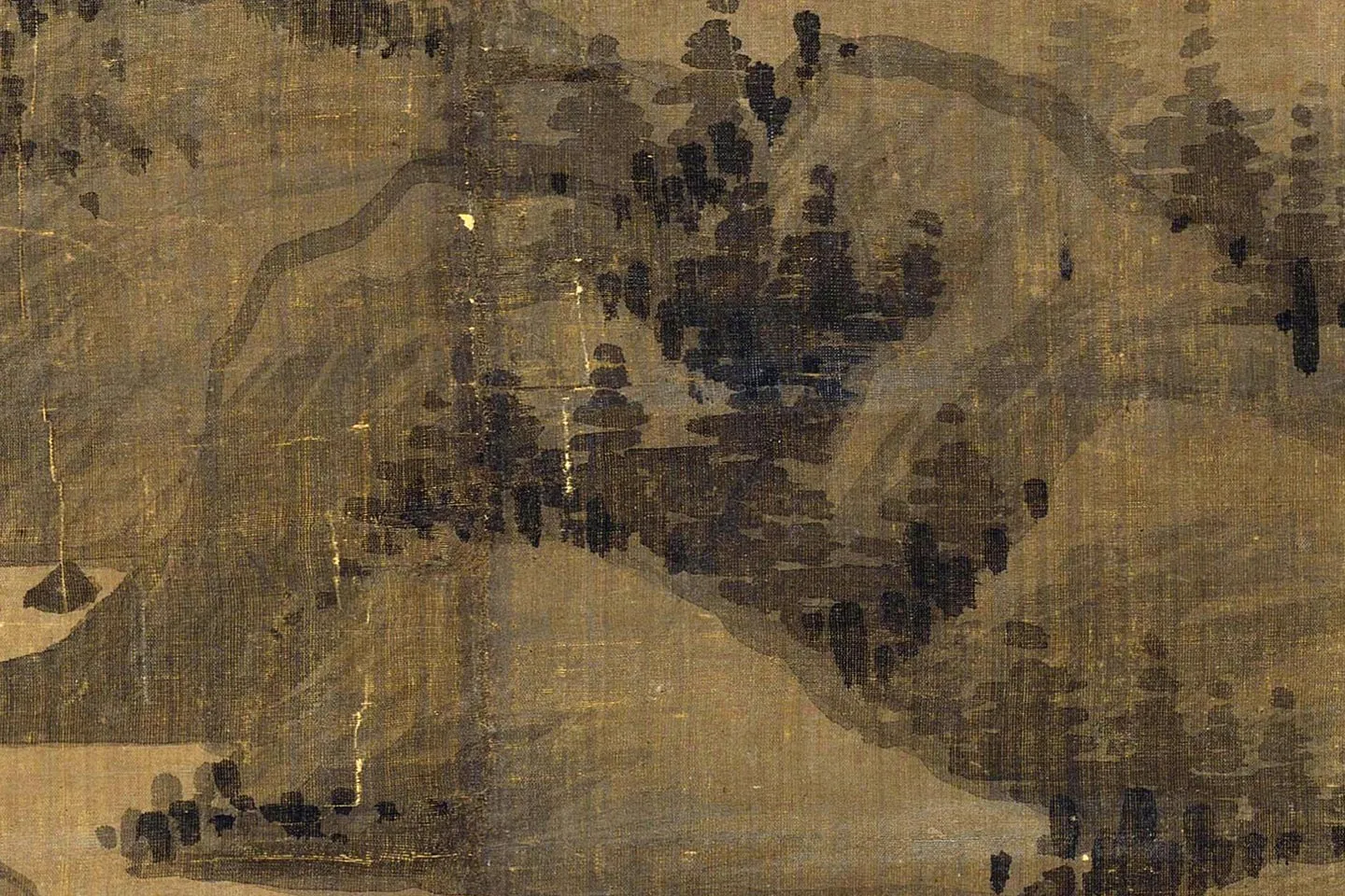 元吴镇渔父图轴局部 (3)