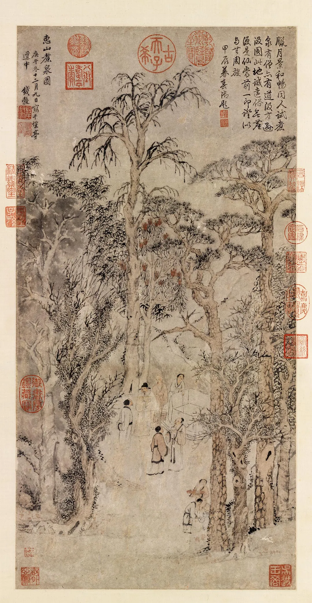 钱谷《惠山煮泉图》轴