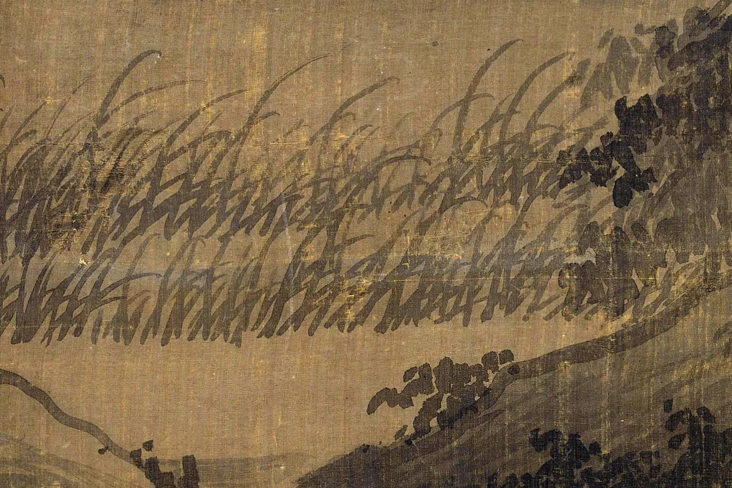 元吴镇渔父图轴局部 (6)