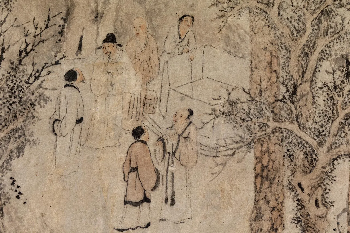 钱谷《惠山煮泉图》局部 (1)