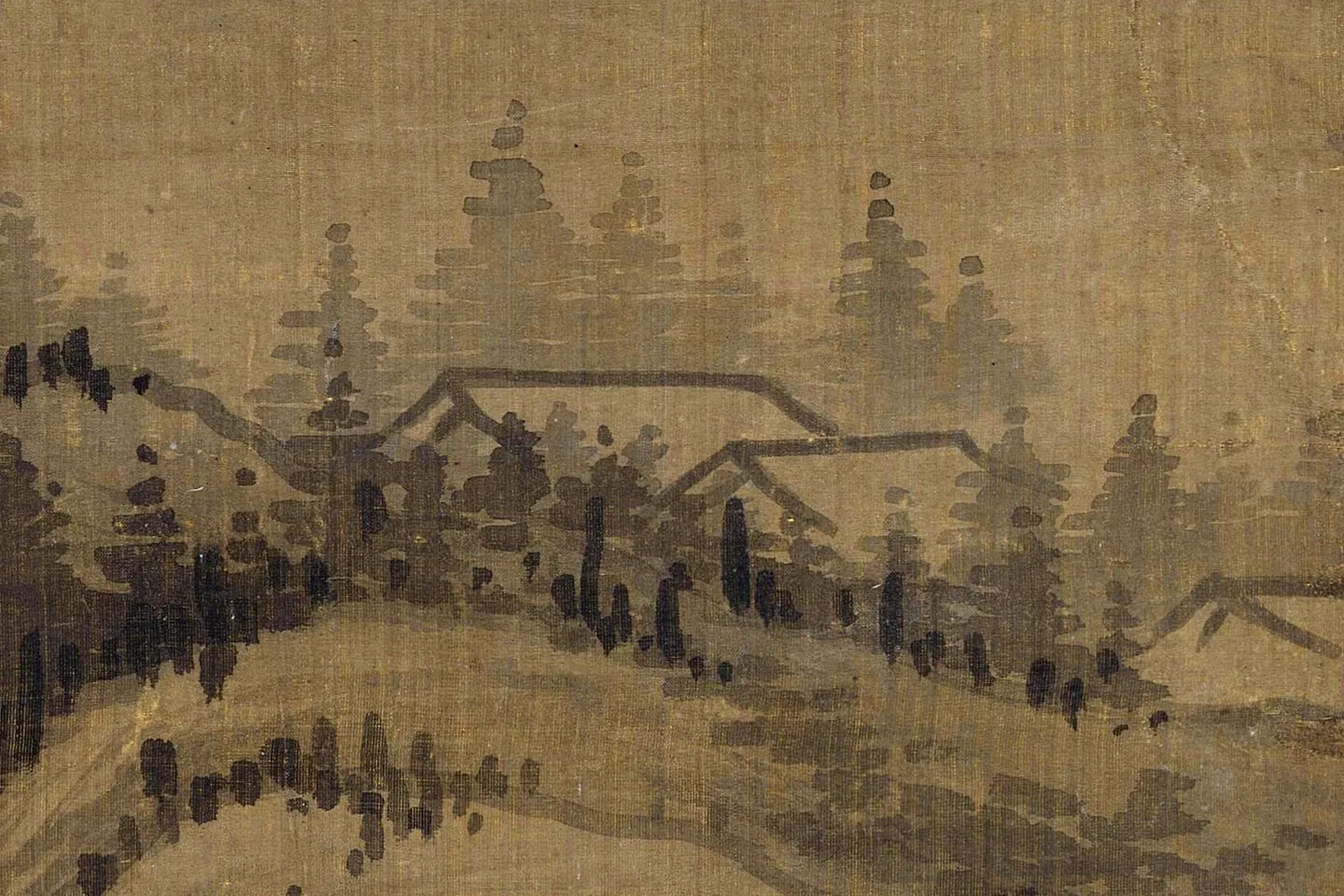 元吴镇渔父图轴局部 (9)