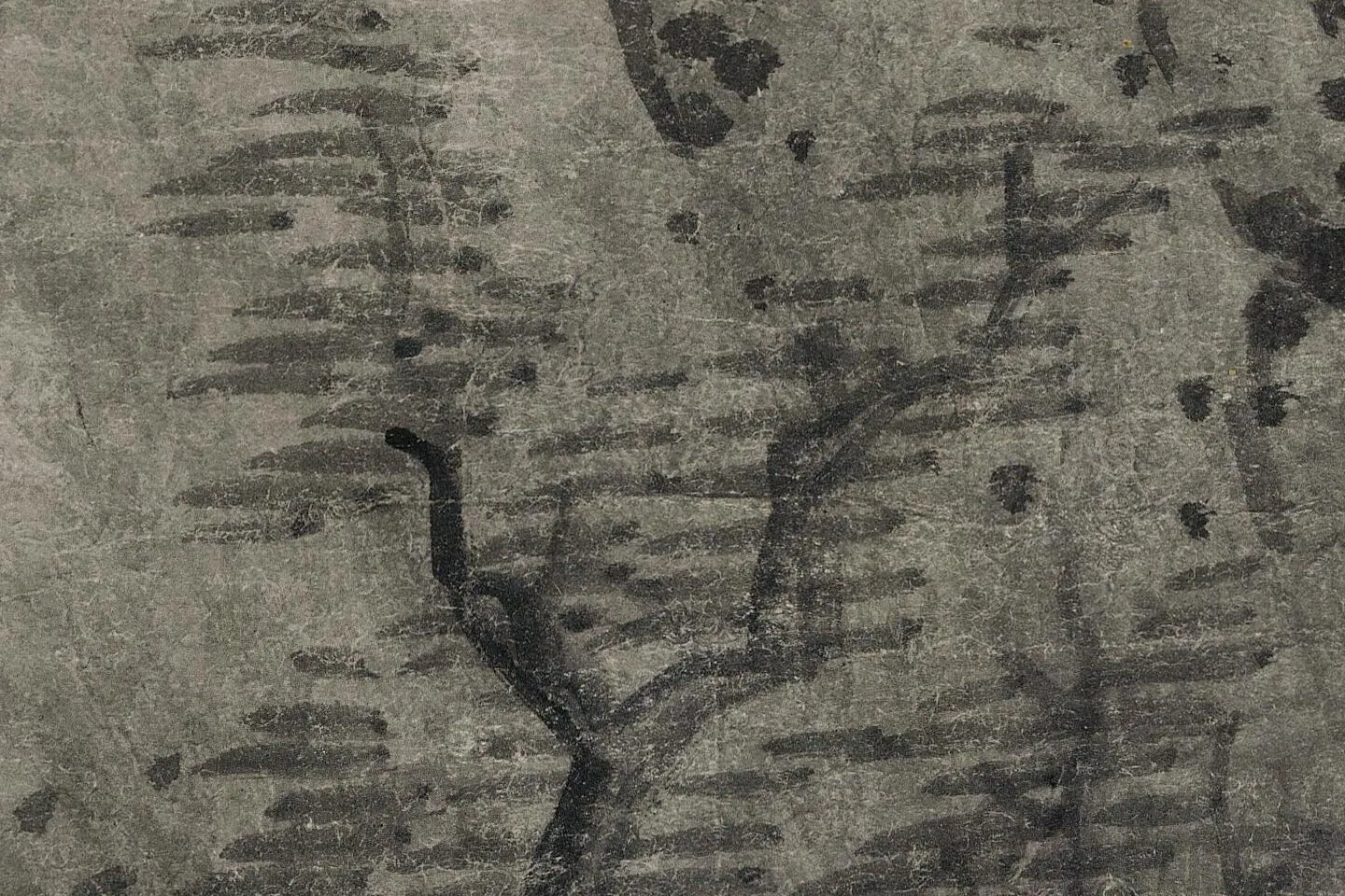 龚贤水墨山水画《溪山隐居图》高清局部图 (5)