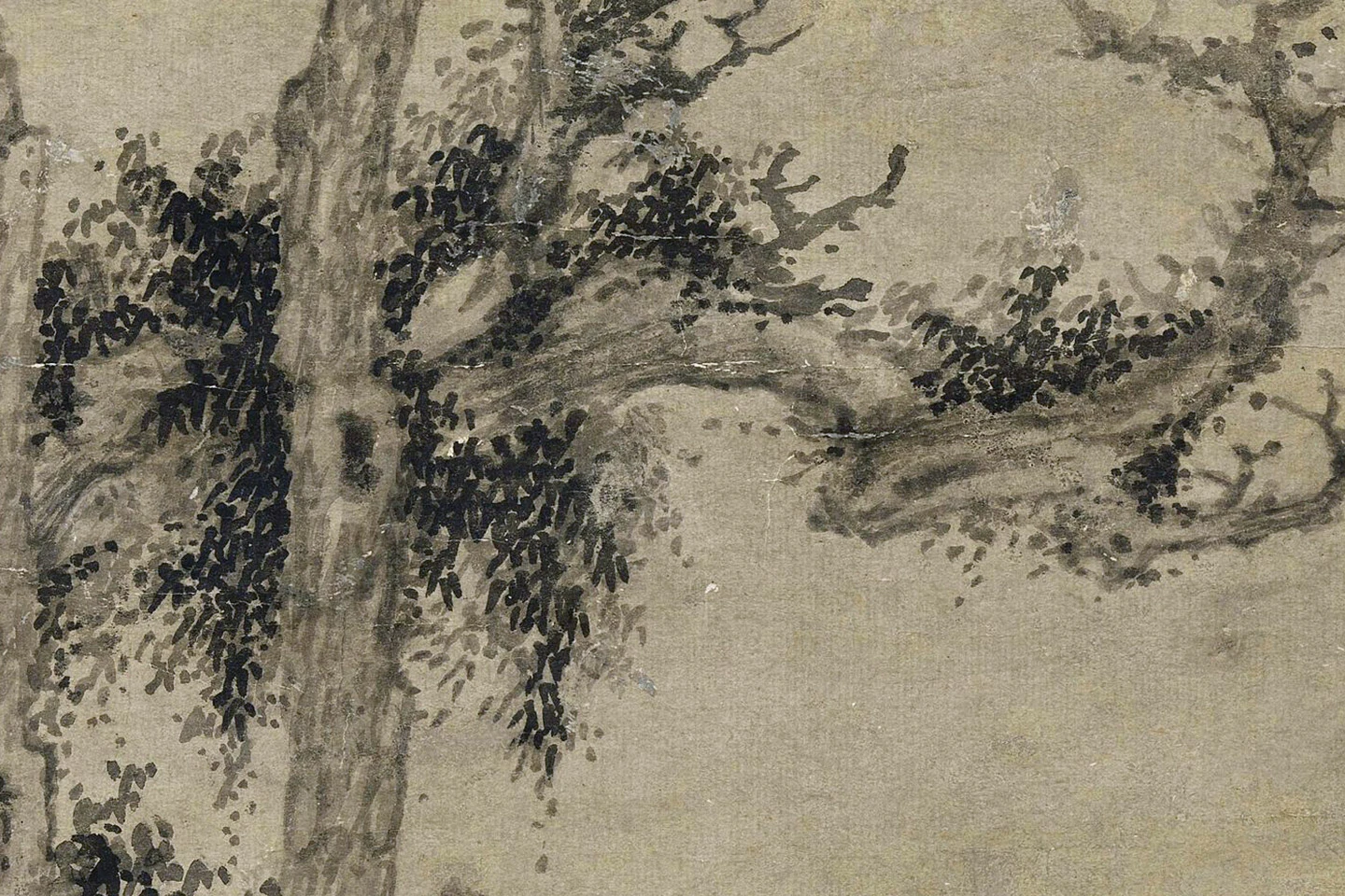 吴镇山水画《洞庭渔隐图》局部 (3)