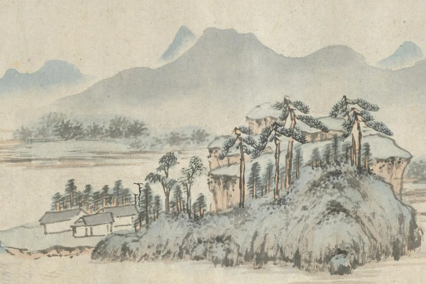 明钱谷山水画《石湖图》局部 (4)