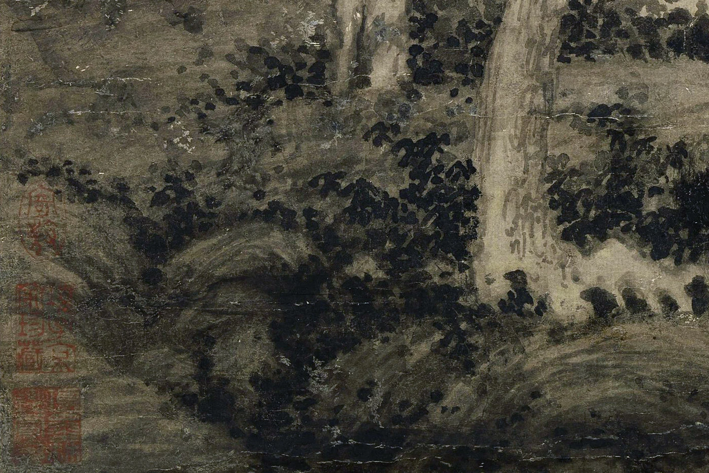 吴镇山水画《洞庭渔隐图》局部 (4)