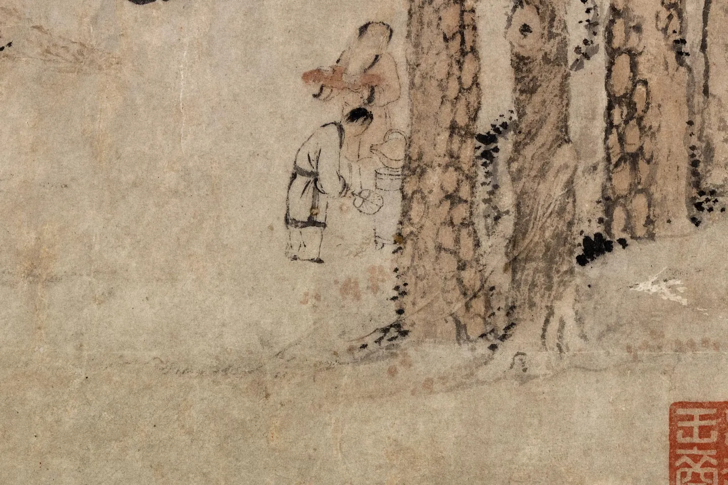 钱谷《惠山煮泉图》局部 (2)