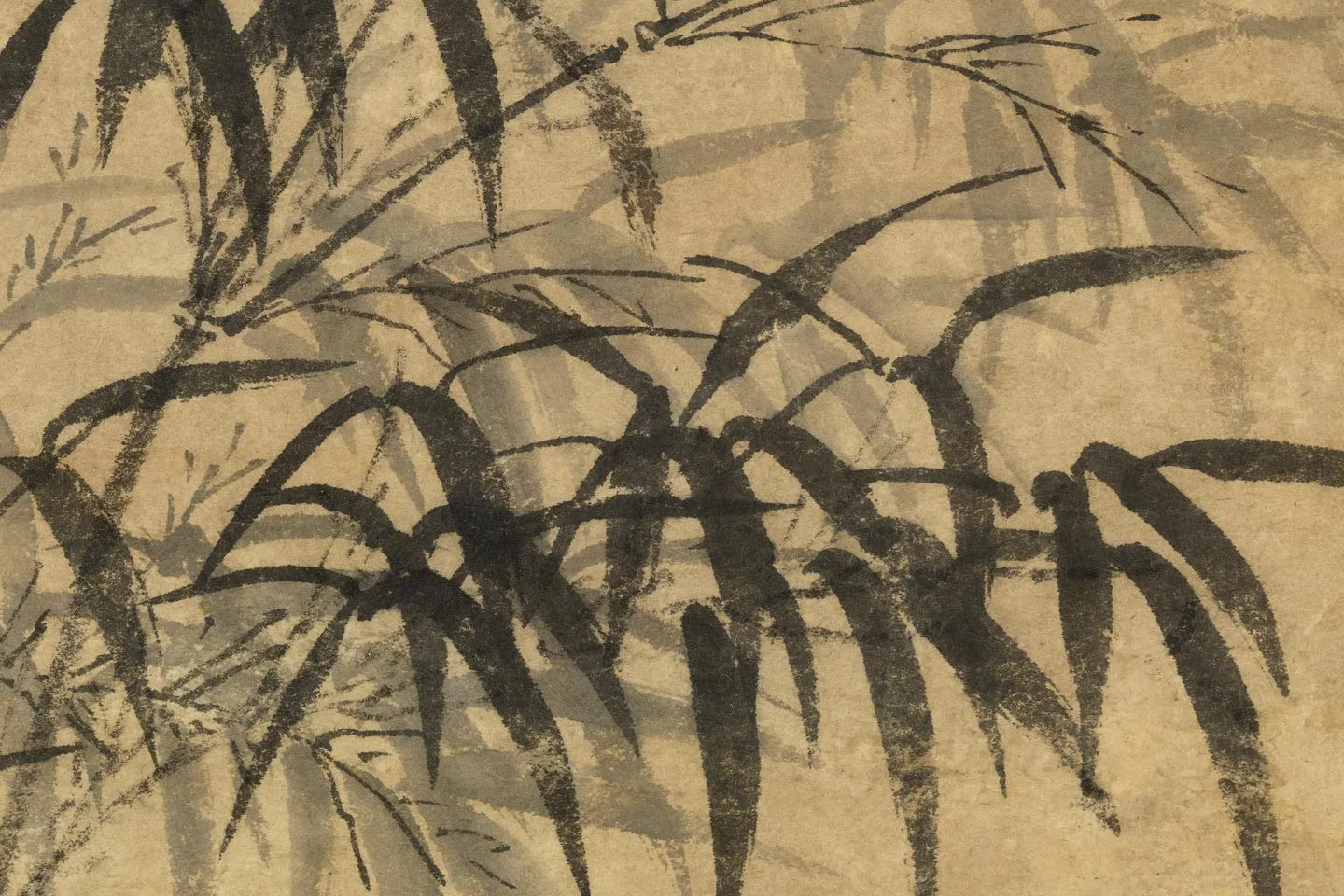 王蒙水墨竹《竹石流泉图》局部 (4)