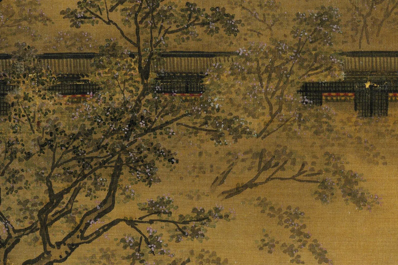 马麟《秉烛夜游图》纨扇页局部 (2)