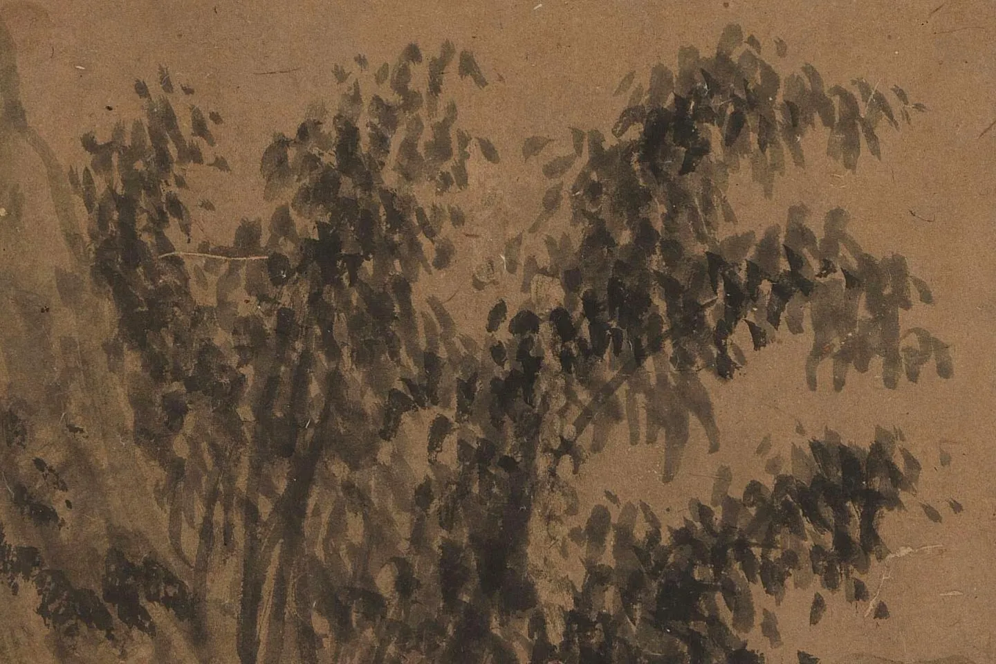 吴镇山水画竹泉小艇图高清大图局部 (2)