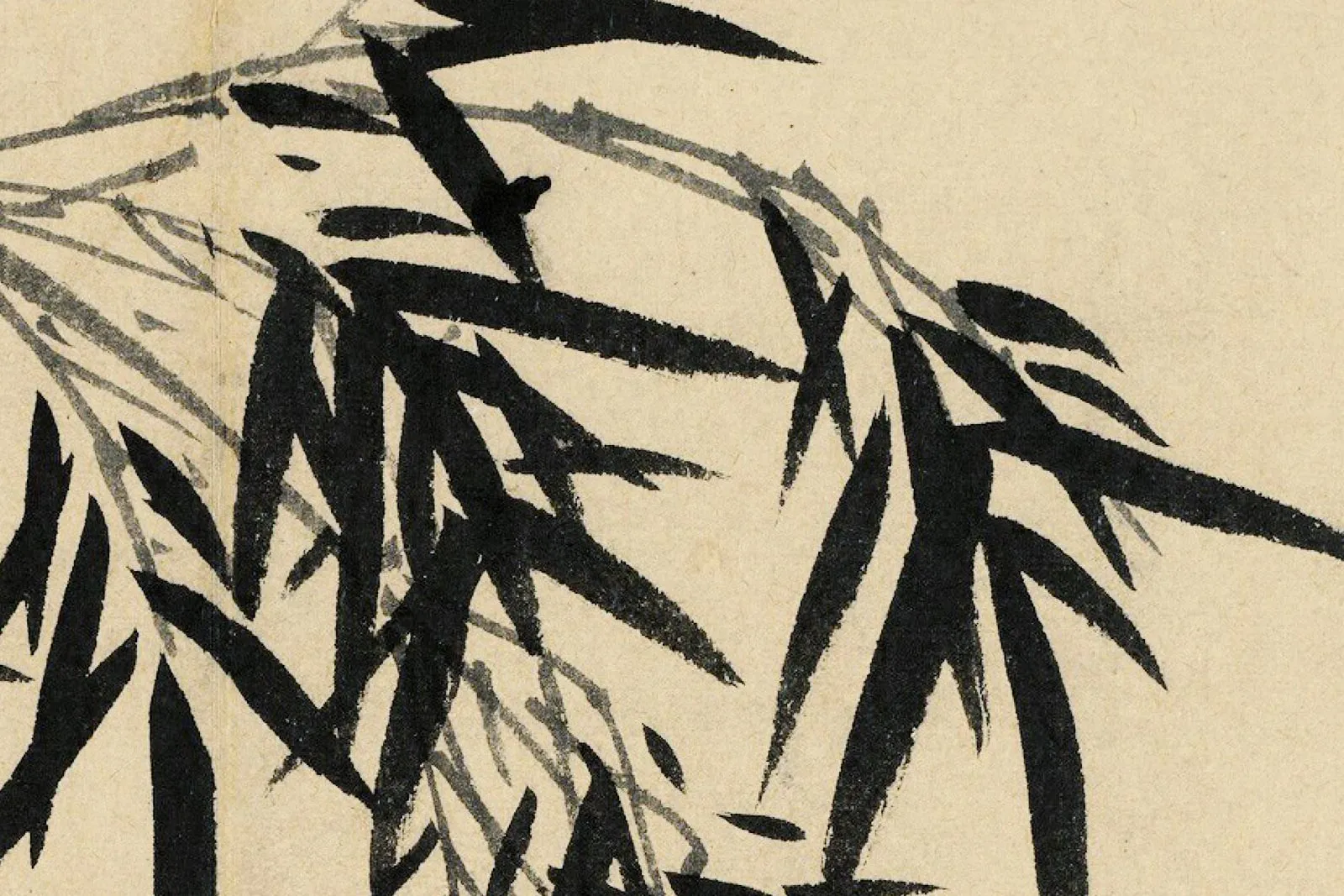 吴镇水墨竹《仿息斋画竹图》局部 (3)